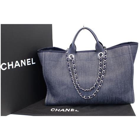 chanel denim tote bags|chanel large tote bag price.